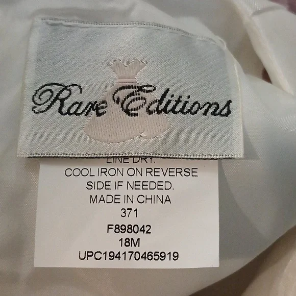 Rare Edition 2 Piece Set Mauve Baby girls Dress and pull up cover Size 18M - Picture 4 of 5